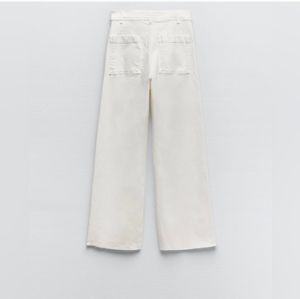 Zara marine straight high waisted raw edge NWT size us 6, off white